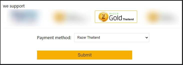 select Razer Gold Thailand > Submit
